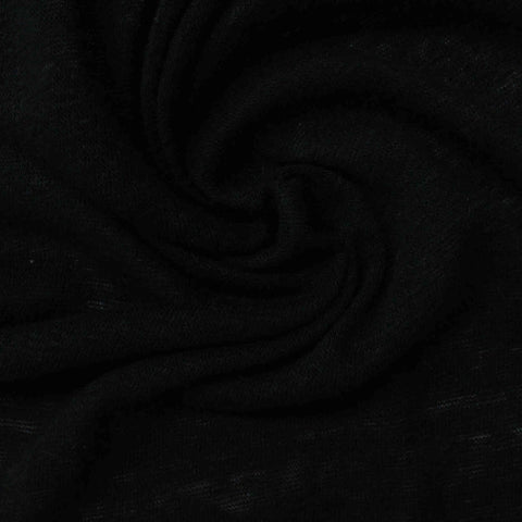 Jersey Knit Fabric, 135 gsm, 160 cm — Black