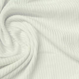 Viscose Stretch Rib Knit Fabric, 280 gsm, 125 cm — White — photo 2
