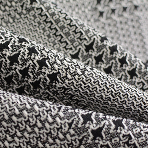 Black Houndstooth Jacquard, Poly-Cotton, 430 gsm