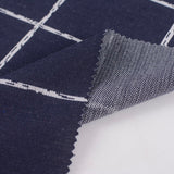 Navy Check Interlock Knit, Polyester — photo 2