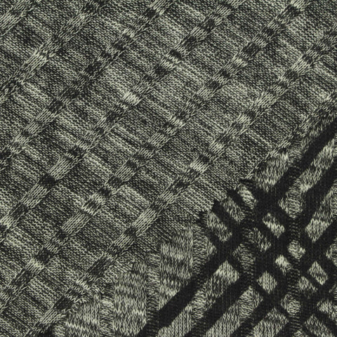 Black Lines Rib Knit, Polyester, 200 gsm