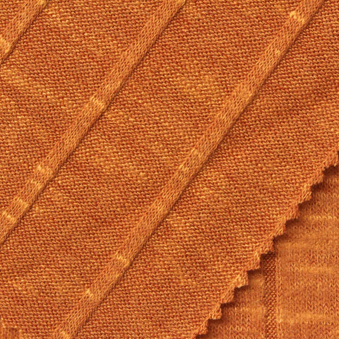 Brushed Viscose Polyester Stretch Rib Knit Fabric, 230 gsm, 155 cm — Orange