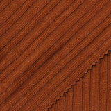 Polyester Cotton Stretch Rib Knit Fabric, 240 gsm — Orange — photo 2
