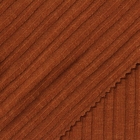 Polyester Cotton Stretch Rib Knit Fabric, 240 gsm — Orange