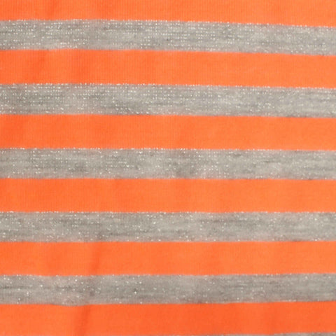 Orange Diagonal-Stripe Jersey Knit, Polyester