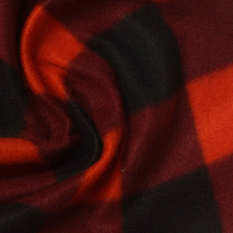 Red Check Interlock Knit, Polyester
