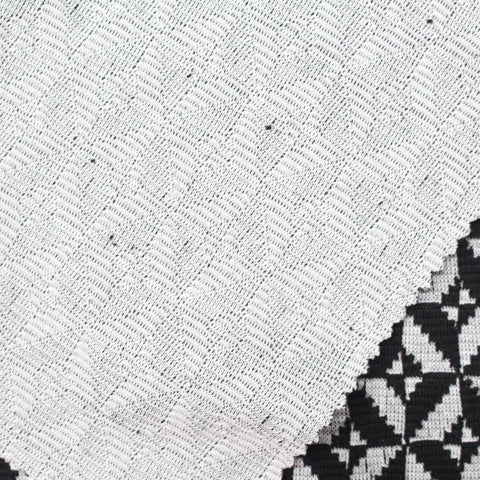 Black Geometric-Square Jacquard, Polyester, 240 gsm, 145 cm