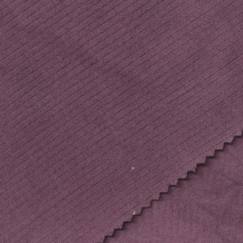 Purple Heather Rib Knit, Viscose-Cotton