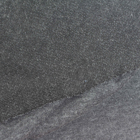 Grey Marl French Terry, Cotton-Poly, 170 gsm
