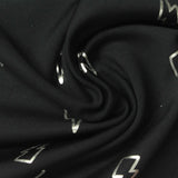 Printed Polyester Stretch Sateen Fabric, 290 gsm — Black — photo 2