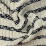Dark Blue Textured-Stripe Chunky Knit, Viscose-Poly — photo 2