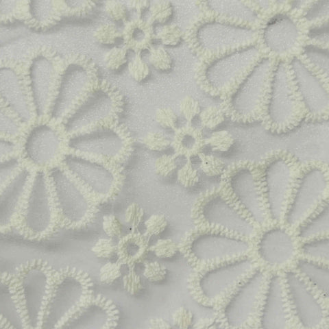 Off-White Floral Organza, Nylon