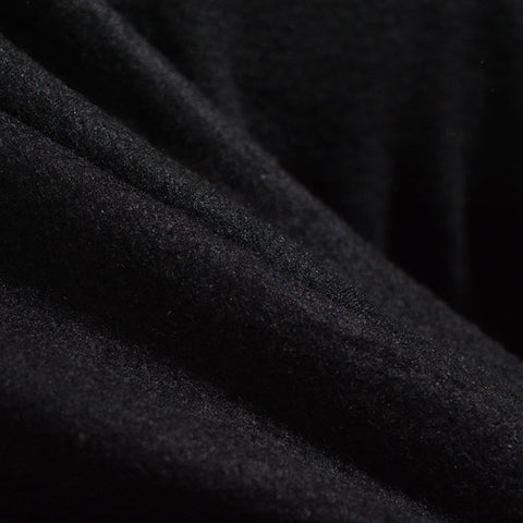 Brushed 100% Polyester Knit Fabric, 190 gsm, 160 cm — Black