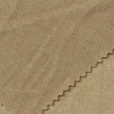 Brushed Polyester Viscose Stretch Chunky Knit Fabric, 200 gsm, 165 cm — Khaki