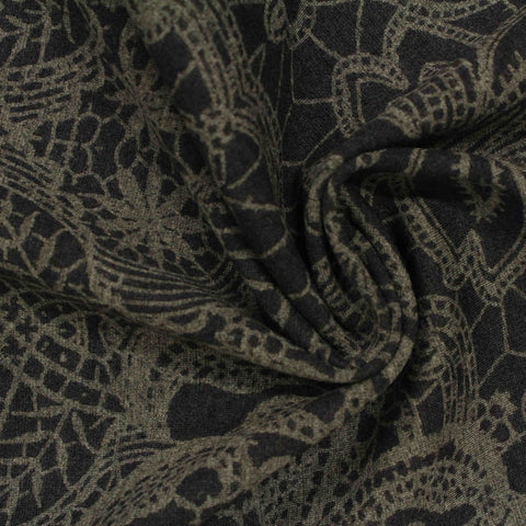 Jacquard Viscose Nylon Stretch Ponte Knit Fabric, 370 gsm — Brown