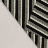Black Horizontal-Stripe Rib Knit, Poly-Viscose — photo 2