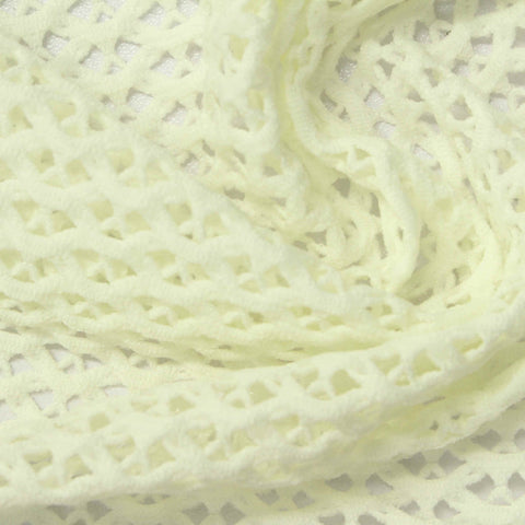 Cream Openwork-Diamond Jersey Knit, Nylon