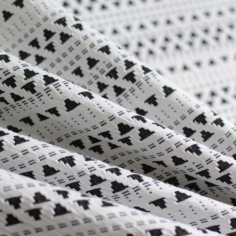 Black Lines Jacquard, Viscose-Poly, 330 gsm