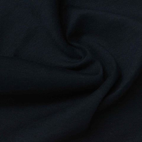 Printed Brushed Polyester Cotton Interlock Knit Fabric, 264 gsm, 180 cm — Navy