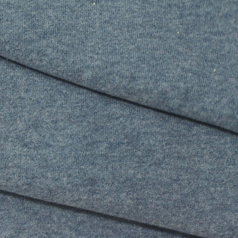 Blue-Grey Marl Rib Knit, Poly-Cotton