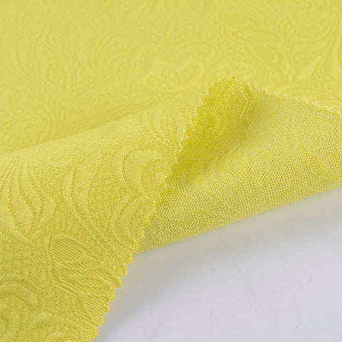 Yellow Tone-on-Tone Floral Jacquard, Cotton-Poly