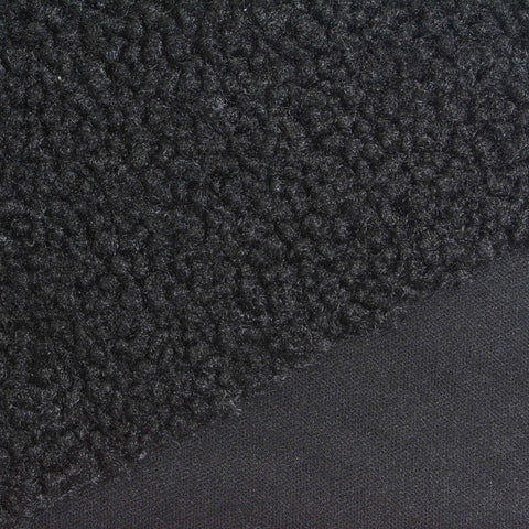 100% Polyester Sherpa Fleece Fabric, 460 gsm, 165 cm — Black