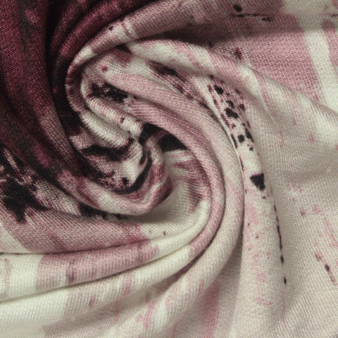 Pink Brushstroke French Terry, Viscose