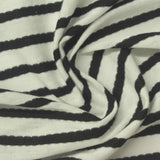 Black Horizontal-Stripe Knit, Poly-Viscose — photo 2