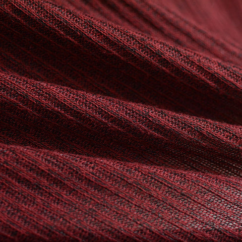 Red Marl Rib Knit, Viscose-Poly, 200 gsm
