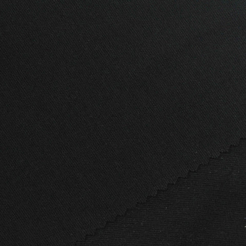 Viscose Nylon Stretch Ponte Knit Fabric, 380 gsm, 155 cm — Black, ref EF-269551