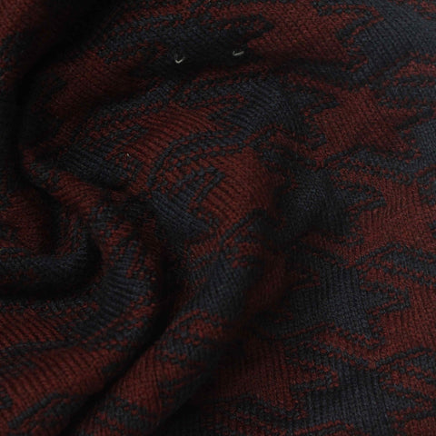 Dark Red Geometric Jacquard, Polyester