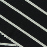 Black Horizontal-Stripe Rib Knit, Viscose — photo 2