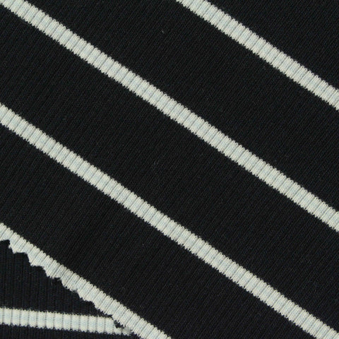 Black Horizontal-Stripe Rib Knit, Viscose, 250 gsm, 130 cm