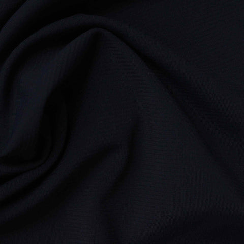 Nylon Stretch Linen-Look Fabric, 210 gsm, 150 cm — Black