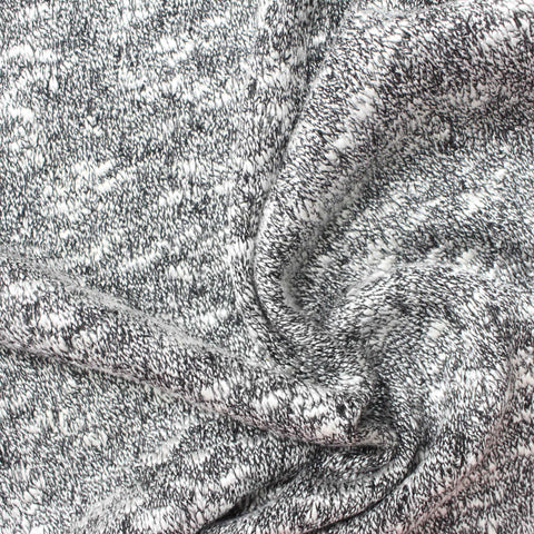 Black Marl Chunky Knit, Cotton-Poly, 312 gsm