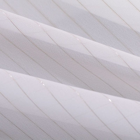 Silver Vertical-Stripe Chiffon, Polyester