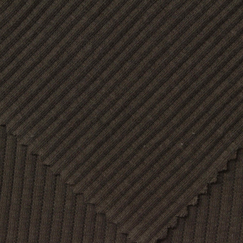 Rib Knit Fabric, 245 gsm, 110 cm — Brown