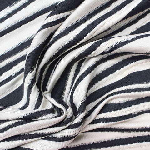 Black Horizontal-Stripe Jacquard, Polyester, 230 gsm