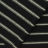 White Horizontal-Stripe Jersey Knit, Cotton — photo 2