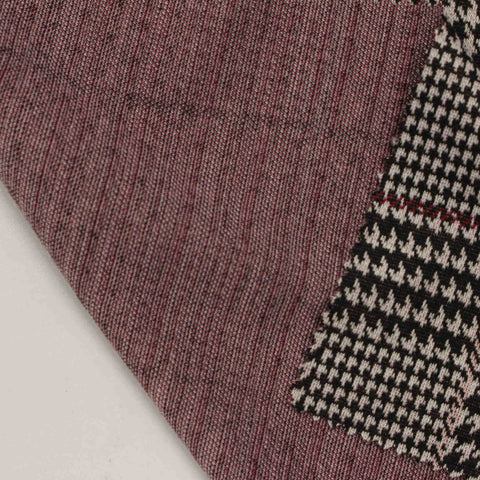 Black Houndstooth Knit, Poly-Viscose, 260 gsm