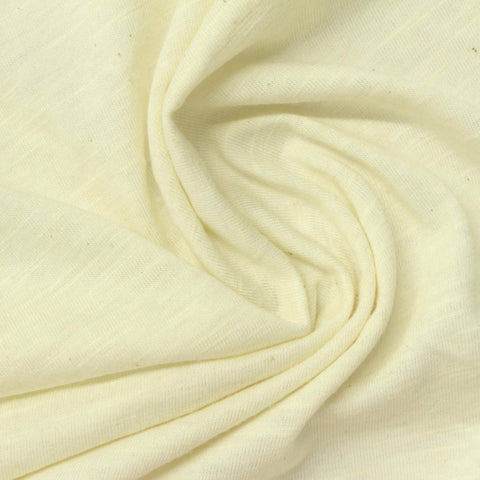 Slub Cotton Polyester Jersey Knit Fabric, 159 gsm, 154 cm — Yellow