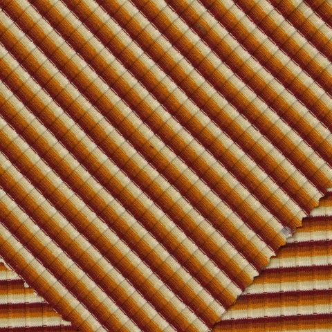 Maroon Horizontal-Stripe Rib Knit, Poly-Cotton