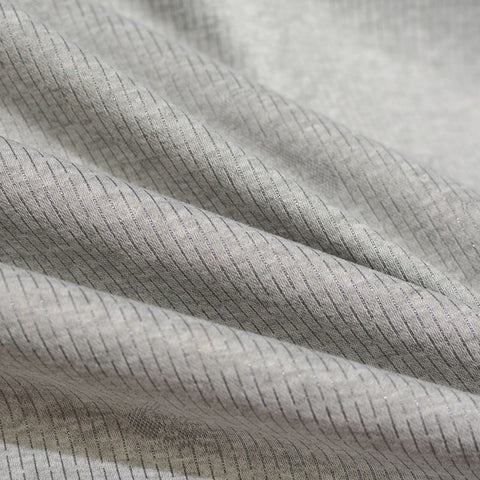 Grey Tone-on-Tone Leaf Jacquard, Poly-Viscose