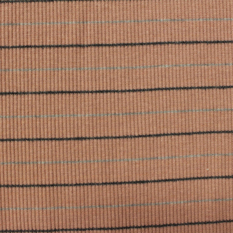 Dark Grey Stripes Rib Knit