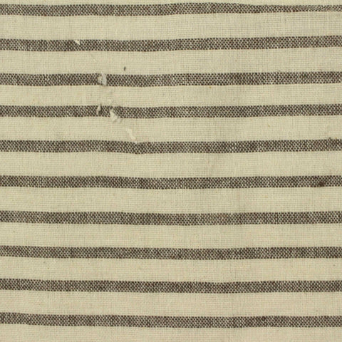 Dark Brown Horizontal-Stripe Woven, Cotton-Poly