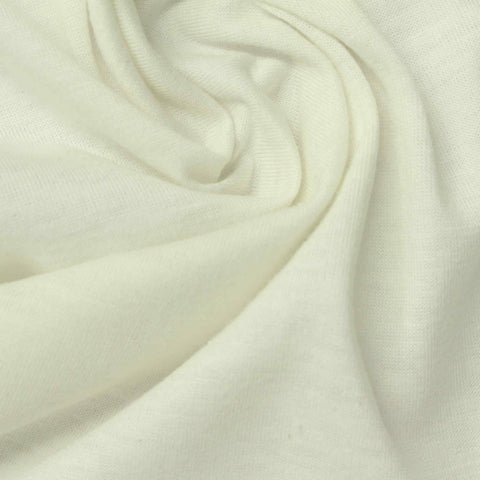 Cotton Polyester Jersey Knit Fabric, 166 gsm, 140 cm — White