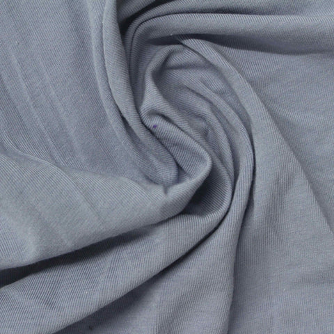 Cotton Stretch Jersey Knit Fabric, 130 gsm, 155 cm — Blue