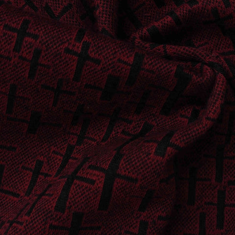 Jacquard Knit Fabric, 225 gsm, 150 cm — Red