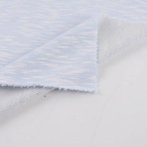 Light Blue Heathered-Marl French Terry, Viscose-Cotton