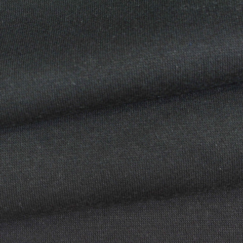 Brushed Cotton Polyester French Terry Fabric, 289 gsm, 160 cm — Navy